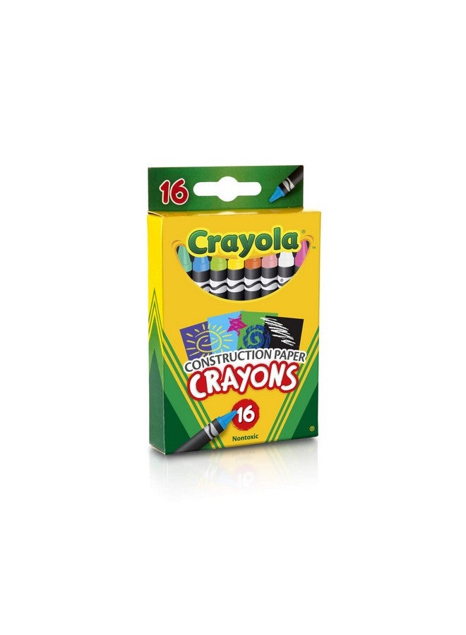 Crayola Construction Paper Crayons (16ct), Kids Crayons, Long-Lasting, Non-Toxic, Vibrant Colors for Kids Arts and Crafts, Ages 3+ - Image 2