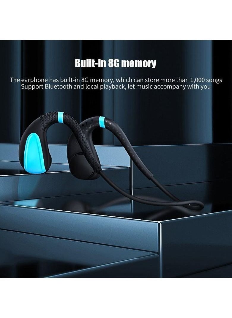 Generic - Wireless Bone Conduction Headphones with Mic and 8GB Built-in MP3 Player, Bluetooth 5.0, Magnetic Charging, IPX8 Waterproof - Image 1