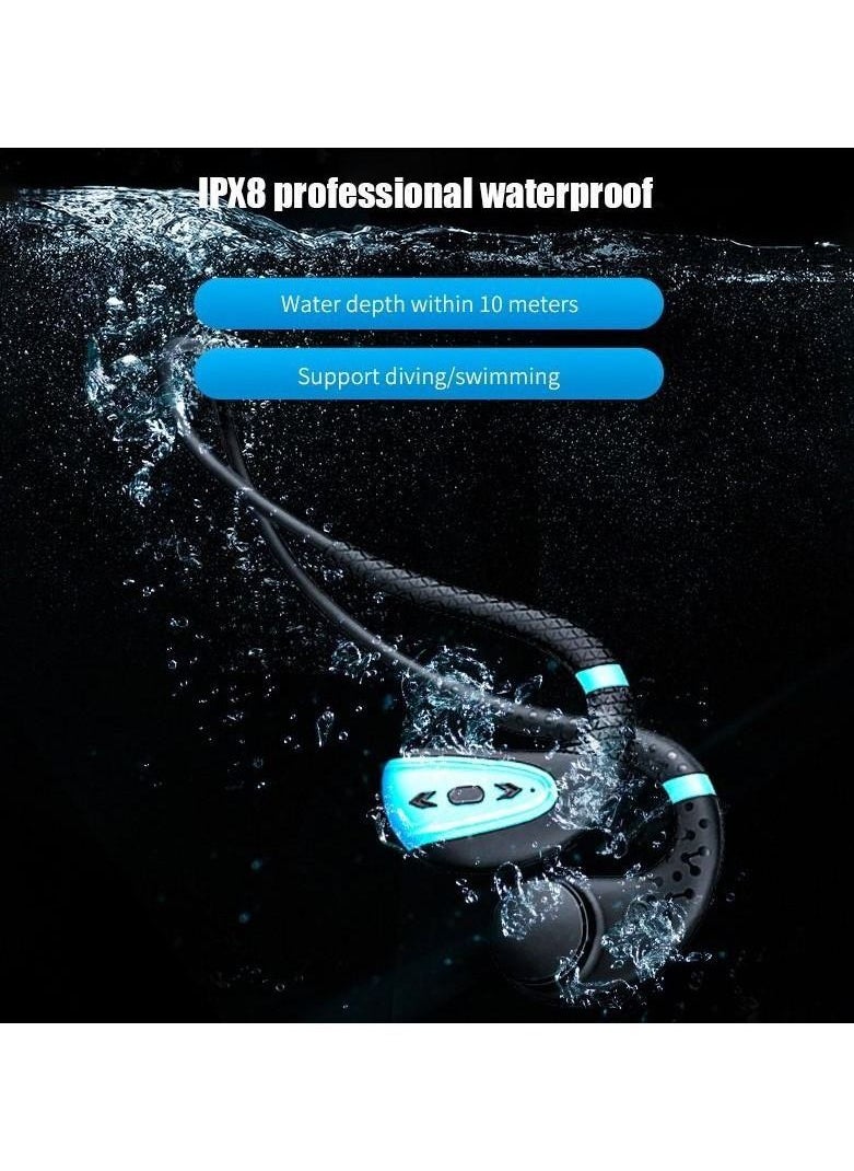 Generic - Wireless Bone Conduction Headphones with Mic and 8GB Built-in MP3 Player, Bluetooth 5.0, Magnetic Charging, IPX8 Waterproof - Image 1