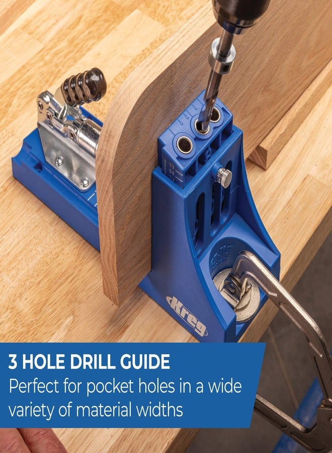 Kreg K4 Pocket Hole Jig - Adjustable, Versatile Jig for Strong Joints - Create Perfect, Rock-Solid Joints - Easily Adjustable Drill Guides - For Materials 1/2" to 1 1/2" Thick - Image 5