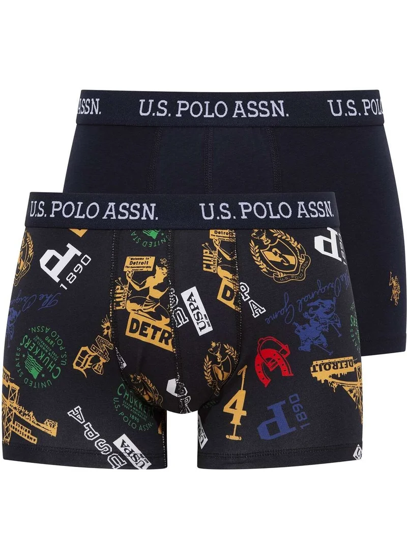 يو اس بولو اسن BASE. Polo Assn. Men's Printed-Navy Blue 2-Piece Boxer 80476