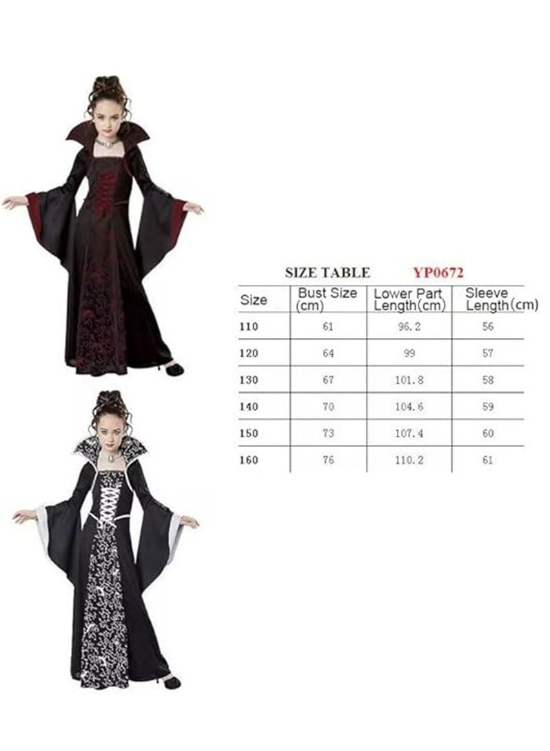Golden Costume for Girls Retro Style Kids Witch Costume Cosplay Costume Children Fancy Birthday Party Dress Up Outfit Fairytale Theme Party Cute Witch Wizard Cosplay Costume(110) - Image 2