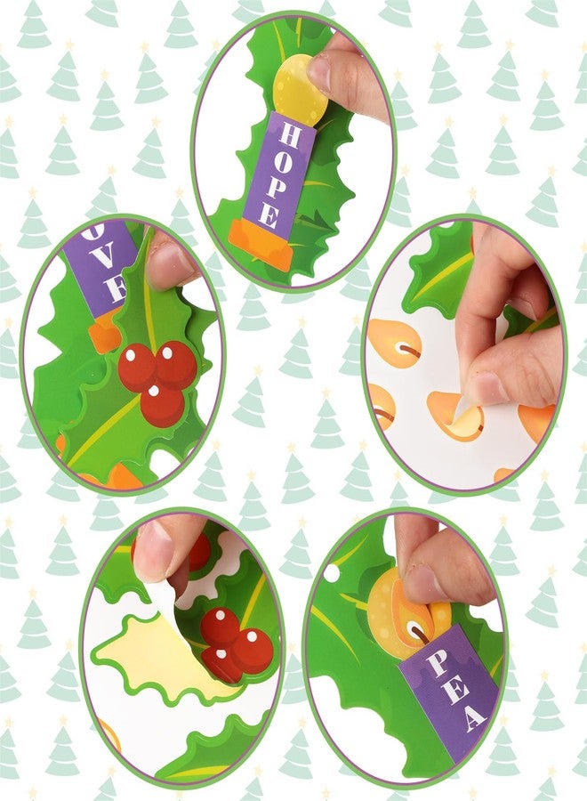 Poen 24 Set Christmas Advent Wreath Craft Kit for Kid Nativity of Christ DIY Craft Art Hanging Decor Advent Wreath Candle with Joy Christ Peace Hope Love for Sunday School Classroom Christmas Activity - Image 3