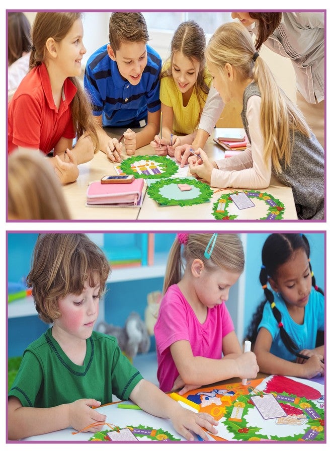 Poen 24 Set Christmas Advent Wreath Craft Kit for Kid Nativity of Christ DIY Craft Art Hanging Decor Advent Wreath Candle with Joy Christ Peace Hope Love for Sunday School Classroom Christmas Activity - Image 4