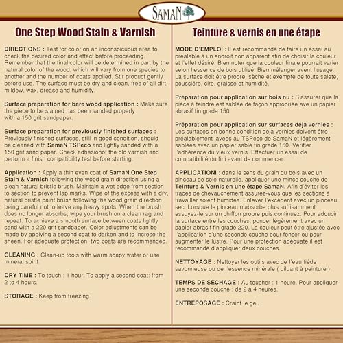 SamaN Interior One Step Wood Seal, Stain and Varnish – Oil Based Odorless Dye - Protection for Furniture and Fine Wood (Brazilian Cherry SAM-306, 8 oz) - Image 2