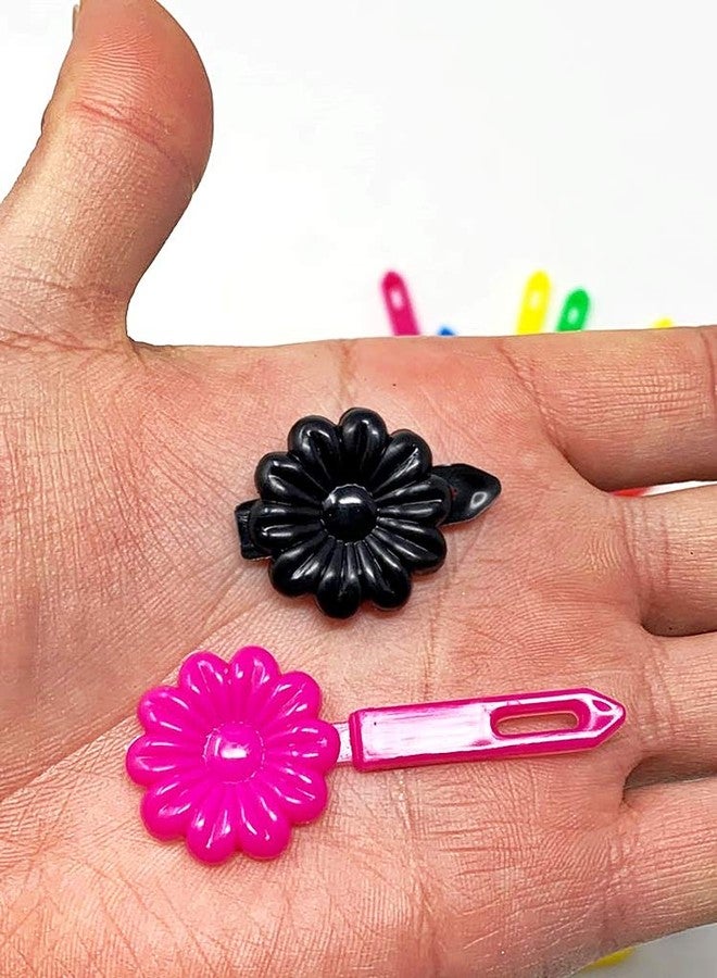تارا مجموعة مشابك شعر تارا للبنات، ذاتية المفصل، بلاستيكية، متعددة التصاميم (أزهار متعددة الألوان) - Image 4