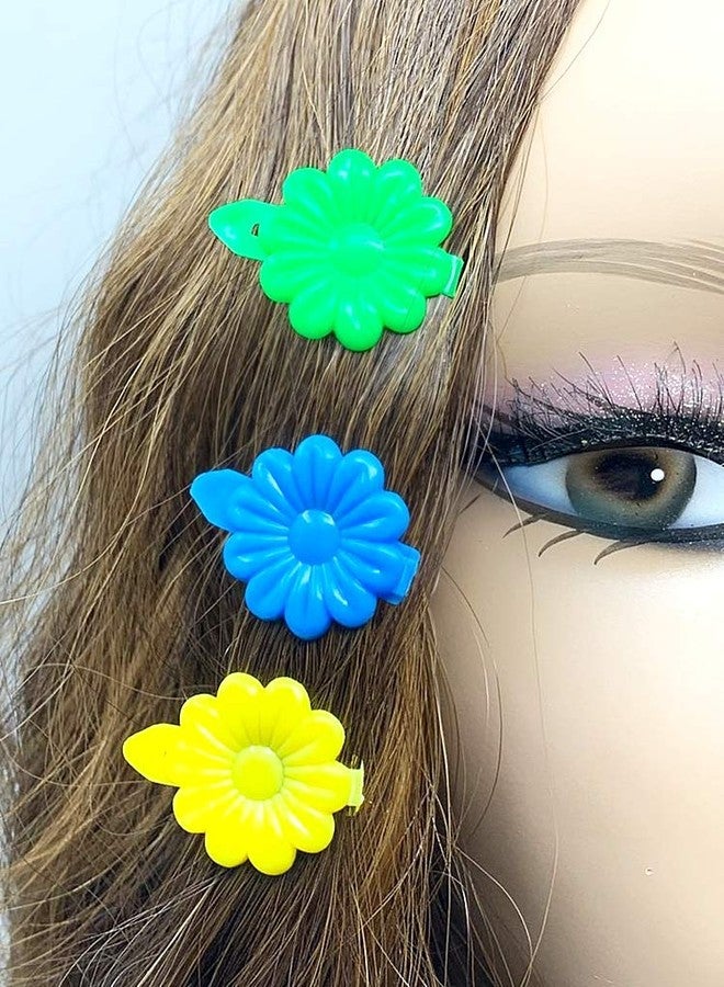 تارا مجموعة مشابك شعر تارا للبنات، ذاتية المفصل، بلاستيكية، متعددة التصاميم (أزهار متعددة الألوان) - Image 5