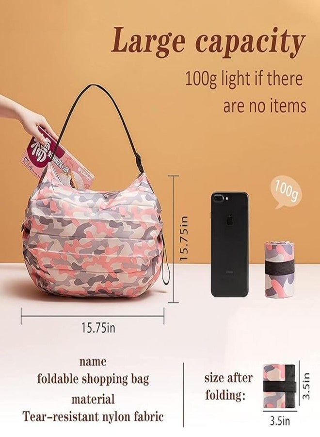 Arica Unisex Folding Supermarket Shopping Bag with Zipper | Nylon Waterproof Travel Luggage Bag Portable Foldable Shopping Bag | Multiuse Grocery Shoulder Handbag Travel Bag.(Pack of 1) - Image 4