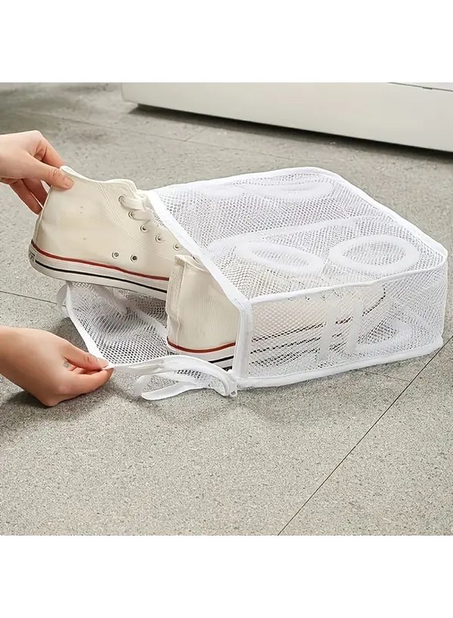White Portable Shoe Underwear Laundry Bag For All Seasons Fresh Clean - Image 2