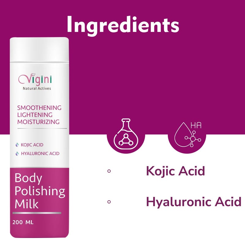 Vigini Exfoliating Pigmentation Dark Spots Dull Skin DeTan Dtan Removal Glutathione Coffee Scrub Body Wash & 1% Kojic Acid Vitamin C Lightening Brightening Moisturizer Body Lotion Men Women 300 ml - Image 3