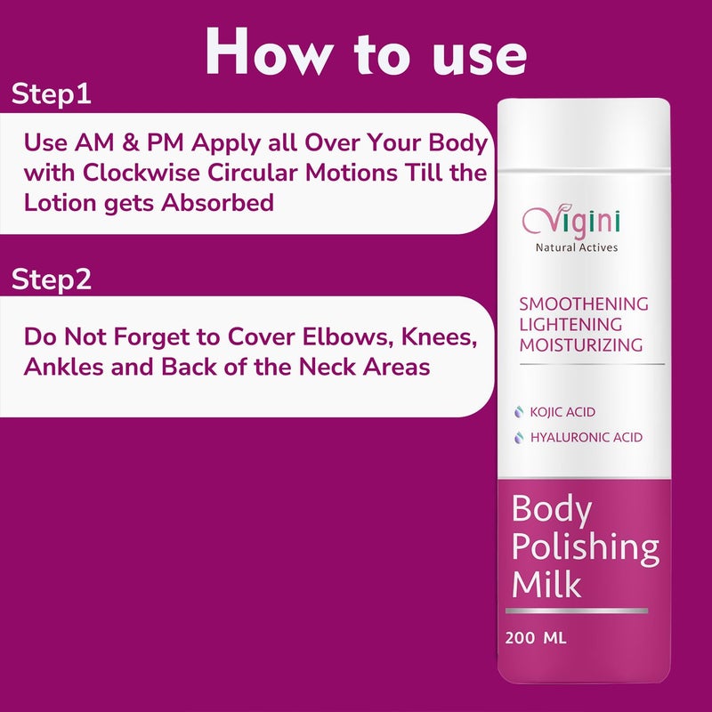 Vigini Exfoliating Pigmentation Dark Spots Dull Skin DeTan Dtan Removal Glutathione Coffee Scrub Body Wash & 1% Kojic Acid Vitamin C Lightening Brightening Moisturizer Body Lotion Men Women 300 ml - Image 4