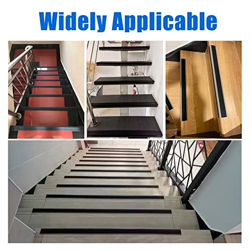 Socein Black Vinyl Stair Nosing & Edge Protector - Self-Adhesive Non-Slip Stair Edging Trim, Waterproof Stair Nose Molding for Indoor/Outdoor Staircases (3.3Ft, Bullnose Design) - Image 5