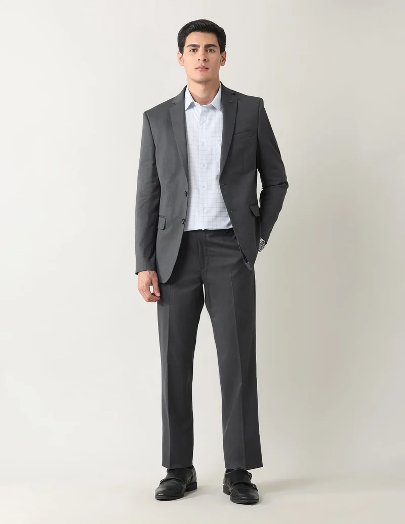 Arrow Black Textured Tailored Fit Suit for Men | Best Price UAE