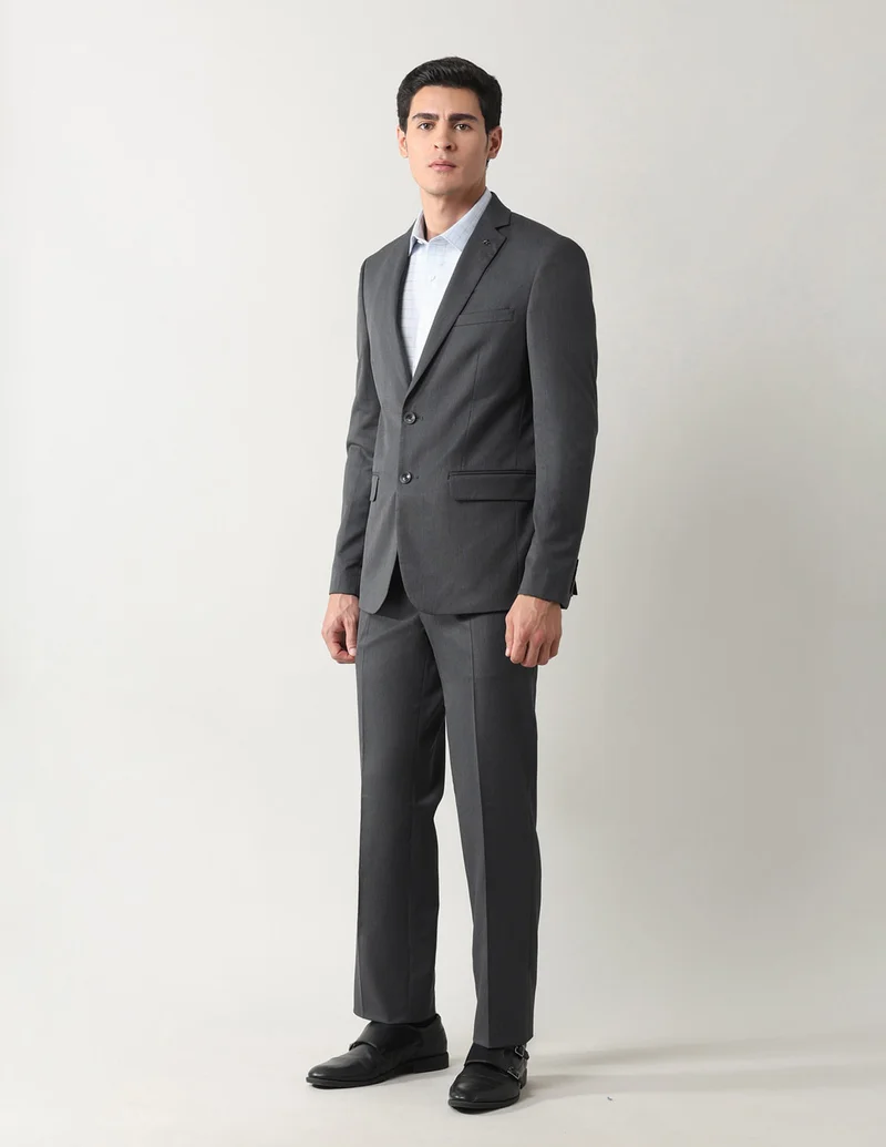 Arrow Black Textured Tailored Fit Suit for Men | Best Price UAE