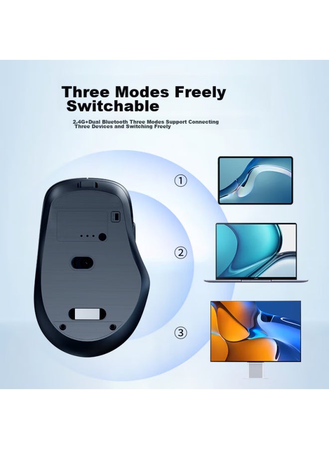 SHINCO Xinke Ai Smart Wireless Mouse, Bluetooth Mouse, Office Mouse, Ergonomic, Three-mode Connection, Rechargeable, Long Battery Life , Black M1 - Image 5