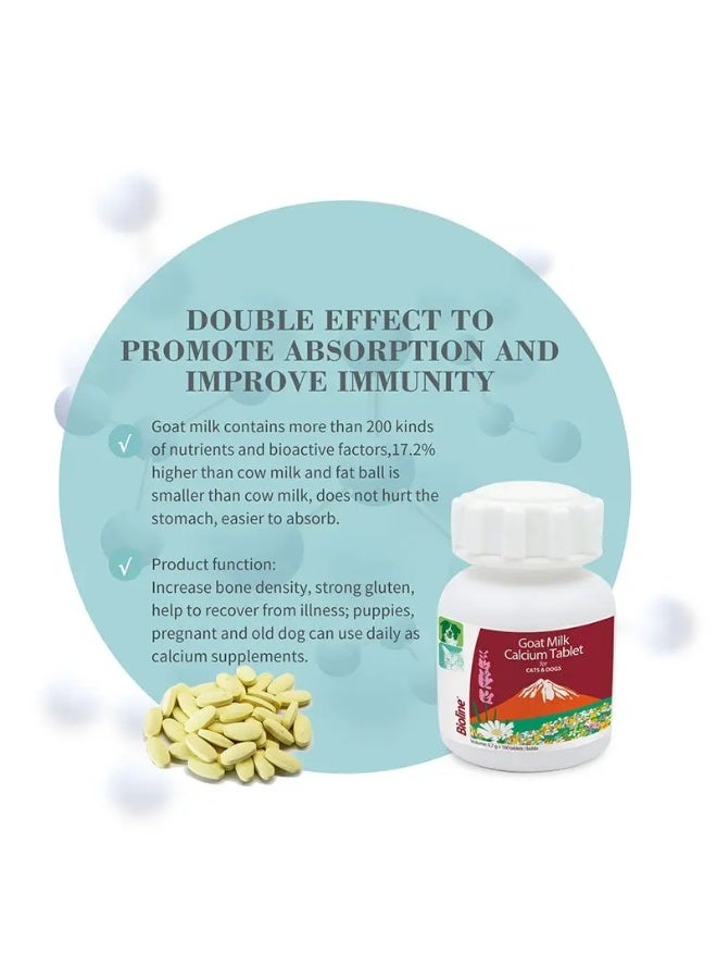 Bioline goat's Milk Calcium Tablet 160 Pcs - Suitable for Dogs And Cats of All Ages[Weight - 250g, Count - 160] - Image 2