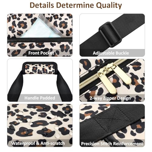 Capolo Expandable Travel Duffle Bag, Waterproof Weekender Overnight Bags for Women Men Hospital Bag for Women Labor Delivery Carry on Bag with Toiletry Bag for Travel Gym Airplanes(Leopard, Large) - Image 4