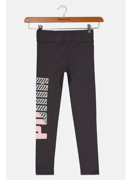 PUMA Kids Girl Brand Logo Leggings, Grey Combo  - Image 2