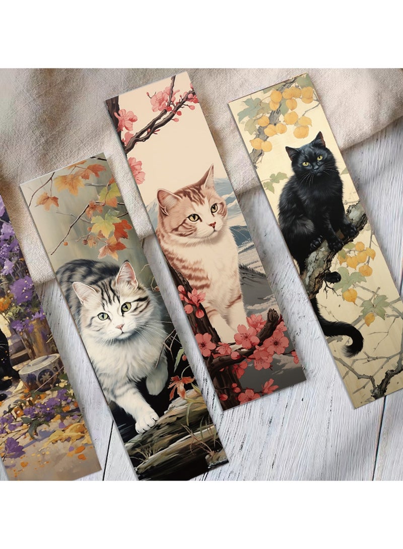 30Pcs Cat Bookmarks Cute Cat Theme Paper Bookmarks for Adult Kids Unique Cat Book Markers for Students Teachers School Home Office Reading Book Lovers - Image 3