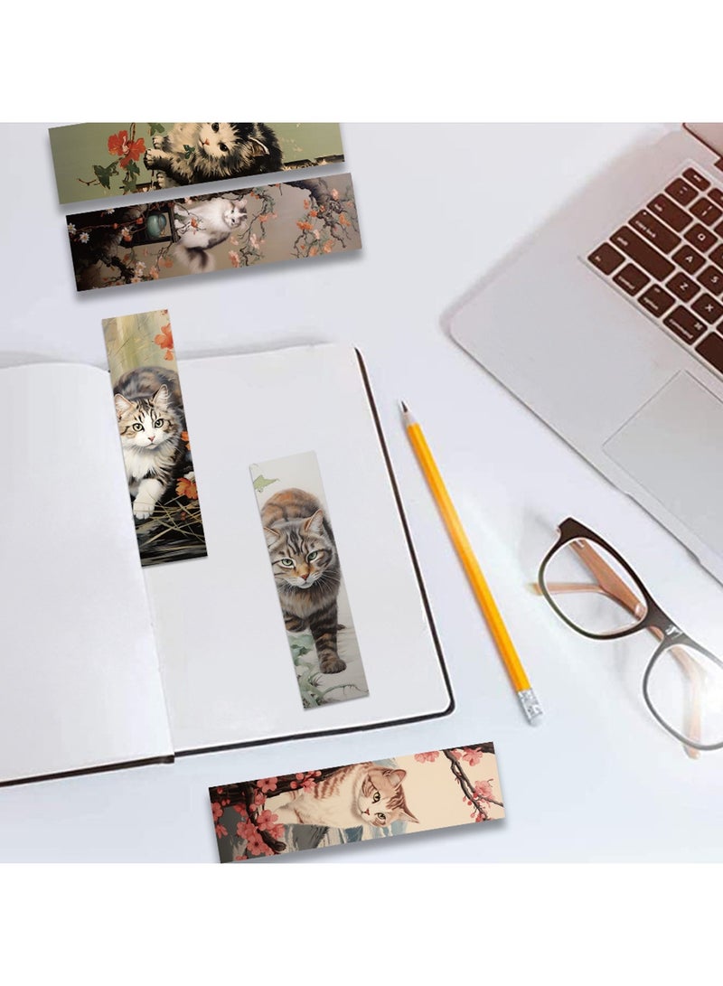 30Pcs Cat Bookmarks Cute Cat Theme Paper Bookmarks for Adult Kids Unique Cat Book Markers for Students Teachers School Home Office Reading Book Lovers - Image 4