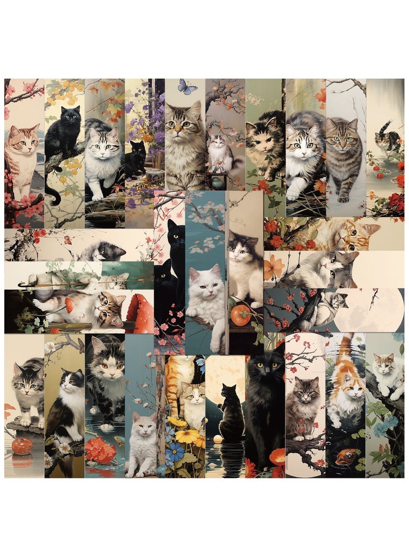 30Pcs Cat Bookmarks Cute Cat Theme Paper Bookmarks for Adult Kids Unique Cat Book Markers for Students Teachers School Home Office Reading Book Lovers - Image 5