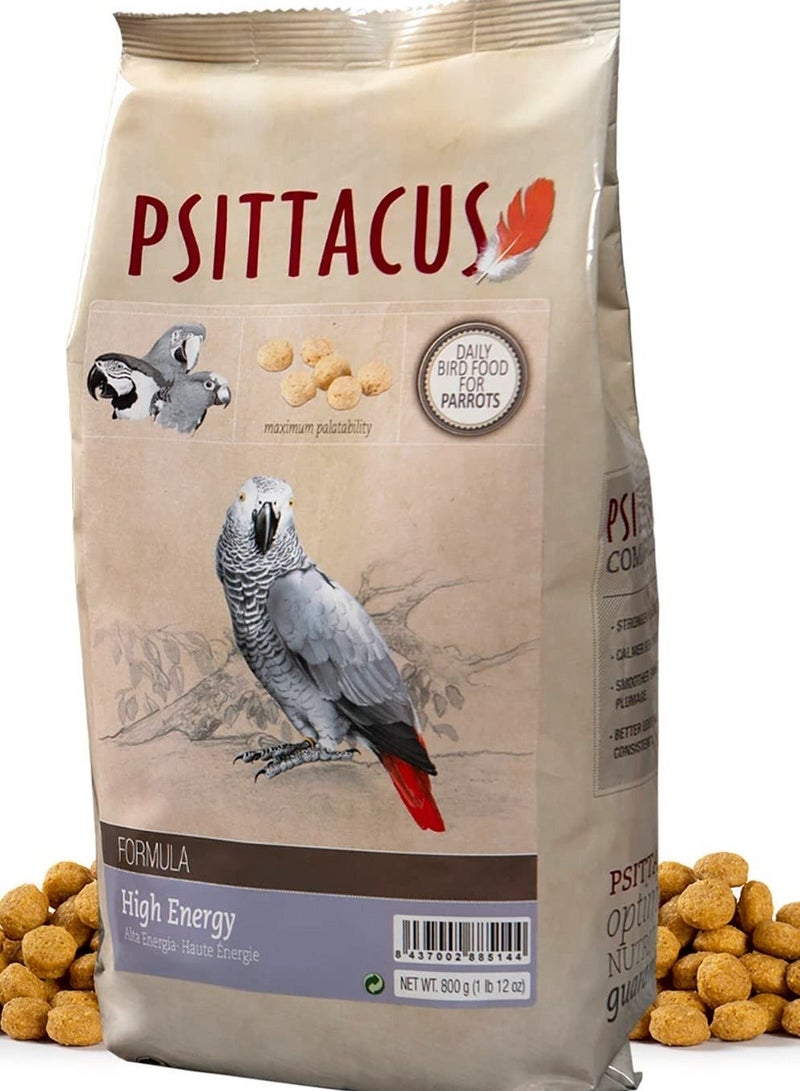 PSITTACUS High Energy Formula - Premium Daily Food for Parrots | African Grey & Large Parrots - 100% NON GMO - 800g - Image 1