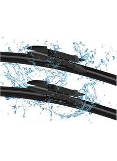 ماركة غير محددة مساحات زجاج أمامية F30 3 Series، 24-19 بوصة، مصنوعة من المطاط الطبيعي لجميع الفصول، طقم من قطعتين  - Image 2