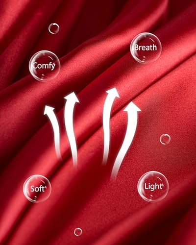Vlazom Women's Kimono Robes Short Satin Silk Bridal Party Robe with Oblique V-Neck - Image 4
