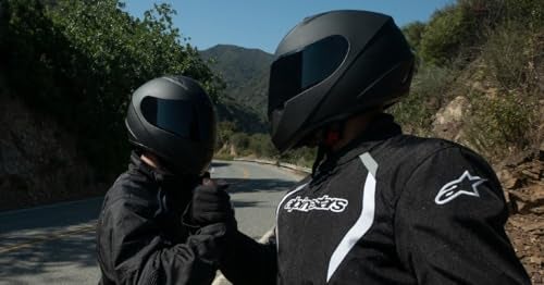 GLX GX11 Compact Motorcycle Helmet - Matte Black, Large - Full Face w/ Tinted Visor, DOT Approved - Image 4