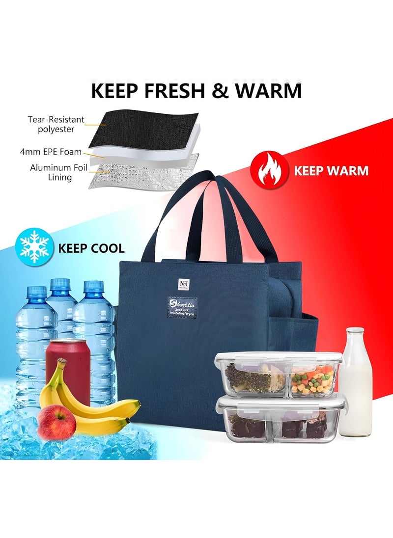 NFI essentials NFI essentials Insulated Lunch Bag for Men Women Large Tiffin Carry Bag Travel Lunch Box Organizer for Office School College LeakProof Lunch Cooler Bag  - Image 3