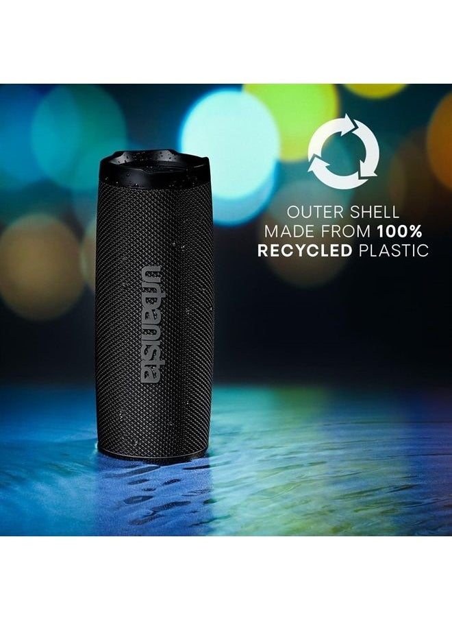 Urbanista Wireless Bluetooth Speaker, Portable Speaker Waterproof IPX7 Rating, 18H Playtime, Button Controls, Bluetooth 5.2 Dual Pairing, Loud Speaker Stereo Sound, Outdoor Speakers, Nashville, Black  - Image 2