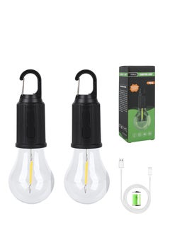 2 Pack Camping Lantern Rechargeable, Camping Lights for Tents, 3 Lighting Modes Tent Lamp, Suitable for Camping Hiking Fishing, Backpacking, Emergency, Power Cuts 【Energy Class A+++】