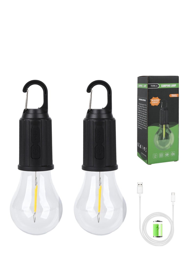 Generic - 2 Pack Camping Lantern Rechargeable, Camping Lights for Tents, 3 Lighting Modes Tent Lamp, Suitable for Camping Hiking Fishing, Backpacking, Emergency, Power Cuts 【Energy Class A+++】 - Image 1