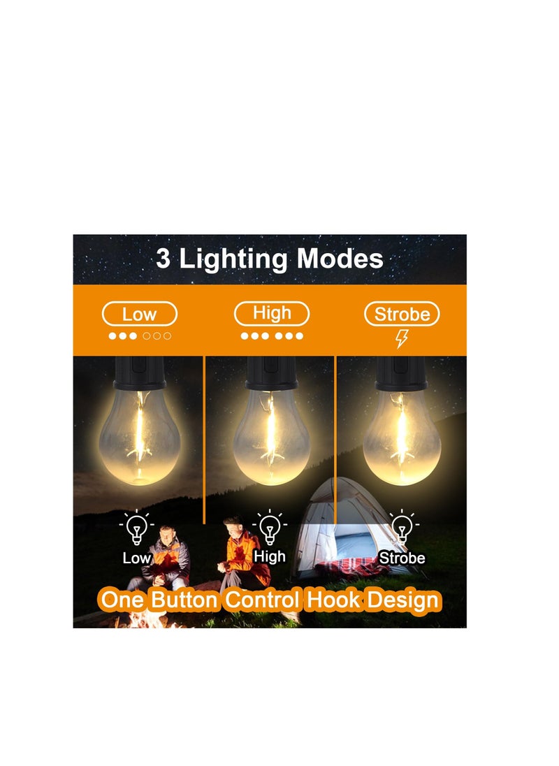 Generic - 2 Pack Camping Lantern Rechargeable, Camping Lights for Tents, 3 Lighting Modes Tent Lamp, Suitable for Camping Hiking Fishing, Backpacking, Emergency, Power Cuts 【Energy Class A+++】 - Image 1