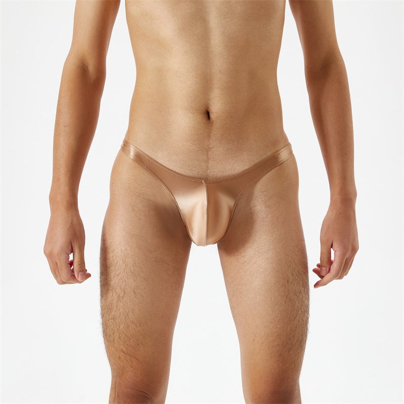 Silk Smooth Through Thin Oil Gloss Silky Ultra-Low Waist Men'S Thong T Pants 7071 - Image 1