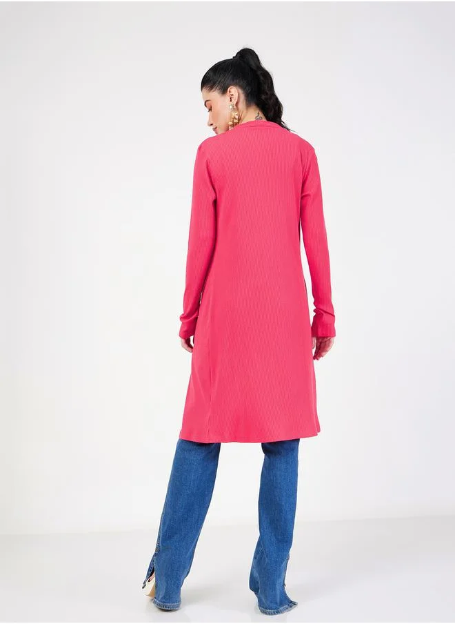 ساسافراس Ribbed Detail Midi Length Shrug by Styli