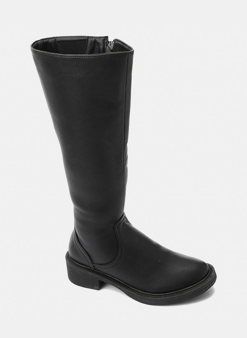 XO Style Women's Classic Long Black Boots – Comfortable & Stylish Winter Design - Image 1