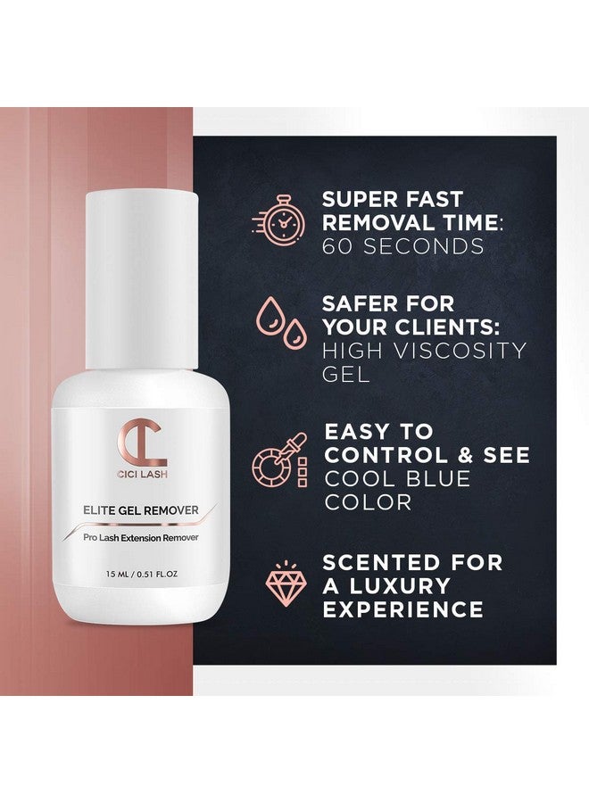 CICI Lash Elite Eyelash Extension Remover Gel For Professional Lash Extensions Super Fast (60S) And Easy To Control Perfect Eyelash Glue Remover For Individual Mink Lashes Essential Lash Supplies 15Ml - Image 3