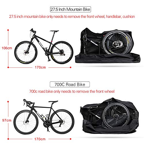 Rhinowalk Folding Bike Carry Bag 26 inch to 29 inch Thick Bicycle Travel Case,Bike Cases for Air Travel - Image 3