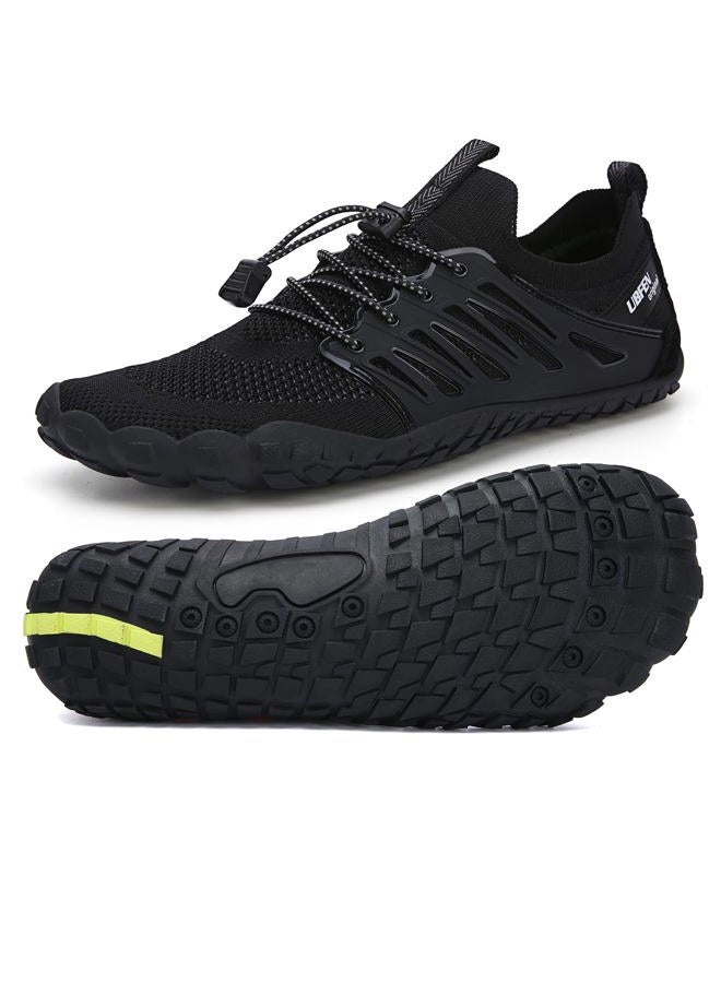 UBFEN Mens Womens Water Shoes Aqua Shoes Swim Shoes Beach Sports Quick Dry Barefoot for Boating Fishing Diving Surfing with Drainage Driving Yoga Upstream, A Black, 9.5 Women/7.5 Men - Image 4