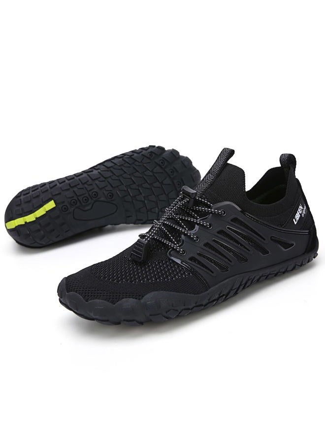 UBFEN Mens Womens Water Shoes Aqua Shoes Swim Shoes Beach Sports Quick Dry Barefoot for Boating Fishing Diving Surfing with Drainage Driving Yoga Upstream, A Black, 9.5 Women/7.5 Men - Image 3