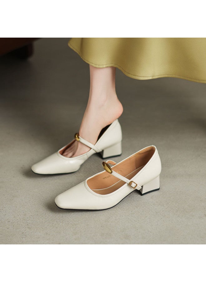 AME Vintage Mary Jane Shoes 2025 New Collection, Adjustable Strap, Versatile Commuting Chunky Heel Pumps - Image 3