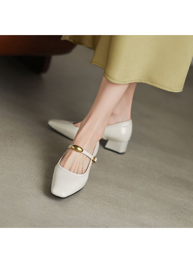 AME Vintage Mary Jane Shoes 2025 New Collection, Adjustable Strap, Versatile Commuting Chunky Heel Pumps - Image 5