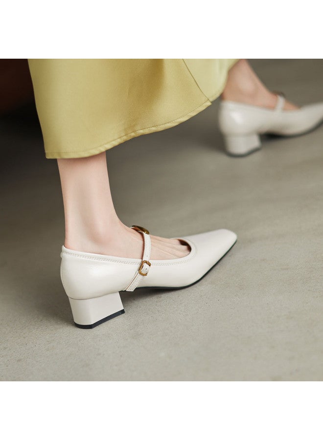 AME Vintage Mary Jane Shoes 2025 New Collection, Adjustable Strap, Versatile Commuting Chunky Heel Pumps - Image 4