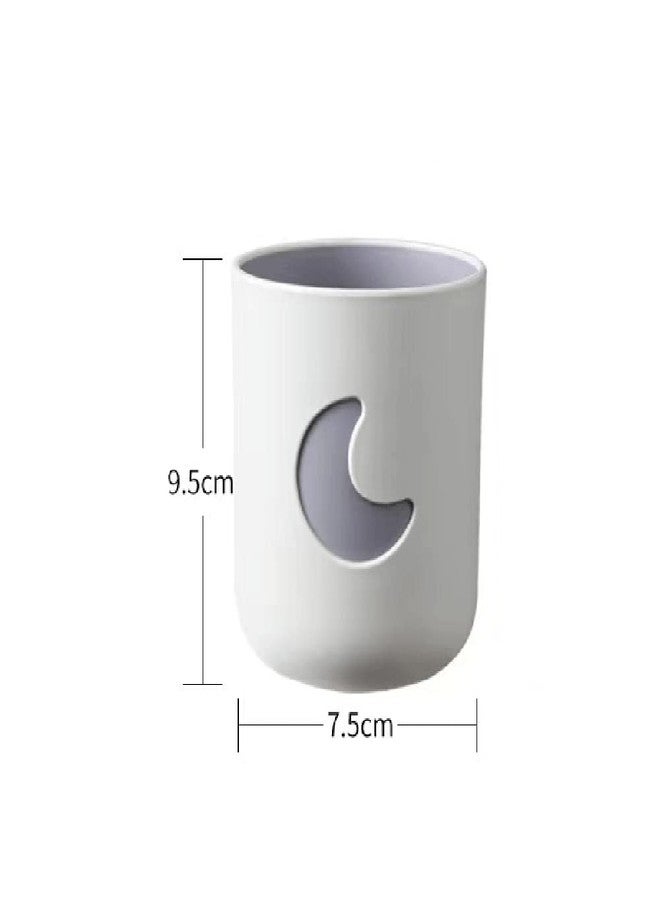 Rabyleo Two-Color Lucky Pair Cup Bathroom Toothbrush Cup Household Cartoon Star Moon Water Cup (Pink & White) - Image 2