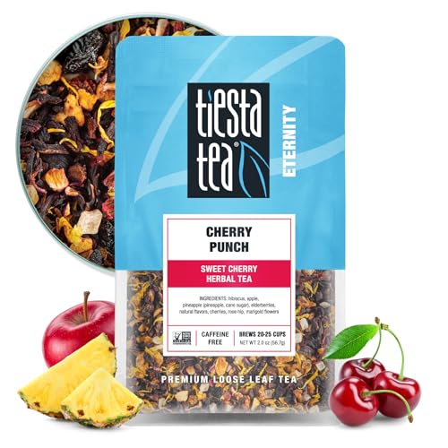Tiesta Tea - Cherry Punch, Loose Leaf, Sweet Cherry Herbal Tea, Premium Blend, Non-Caffeinated, Makes Hot or Iced & Brews Up to 25 Cups, 2oz Resealable Pouch - Image 1