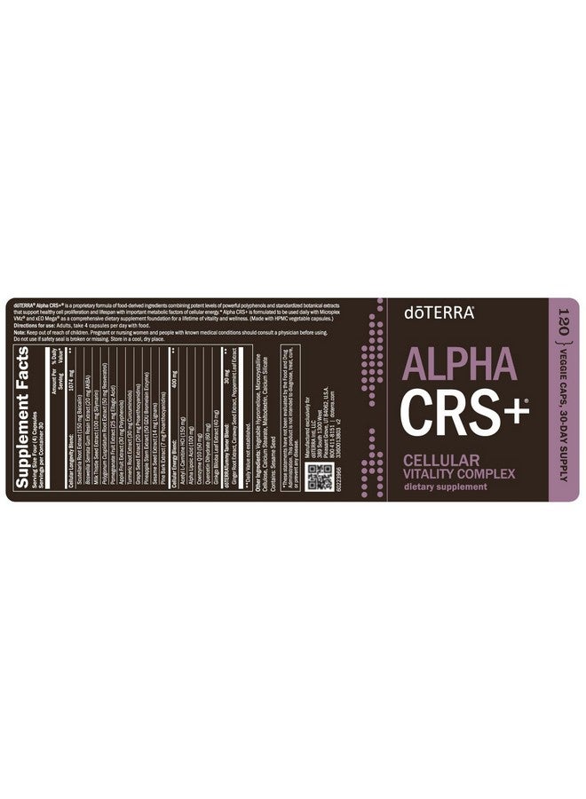 doTERRA - Alpha CRS+ Cellular Vitality Complex - Provides Antioxidant Protection - Prevent Upset Stomach - 120 Veggie Caps - Image 4