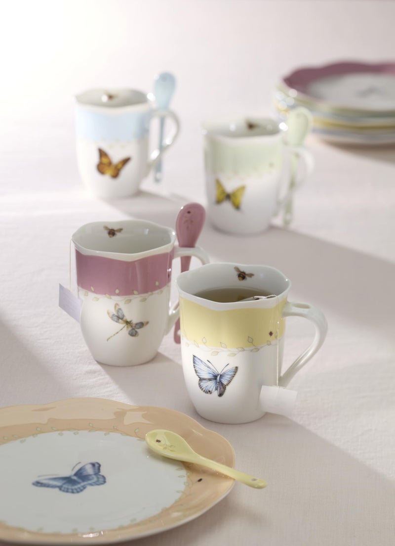 Lenox 897803 Butterfly Meadow Color Mugs With Spoons, Set Of 2, Pink - Image 3