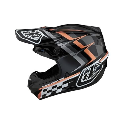 Troy Lee Designs SE4 Polyacrylite Adult Motocross Off-Road Dirt Bike Helmet with MIPS, Warped, Black / Copper, Medium - Image 1