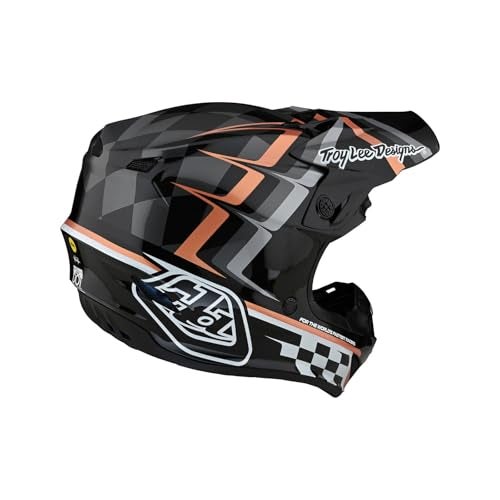 Troy Lee Designs SE4 Polyacrylite Adult Motocross Off-Road Dirt Bike Helmet with MIPS, Warped, Black / Copper, Medium - Image 4